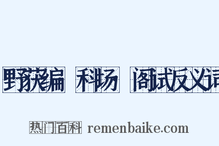 野获编·科场·阁试反义词是什么意思的图片